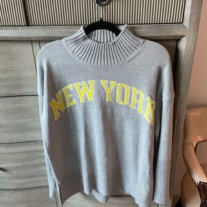 DJNY Gray Sweater with Yellow 'New York' Design